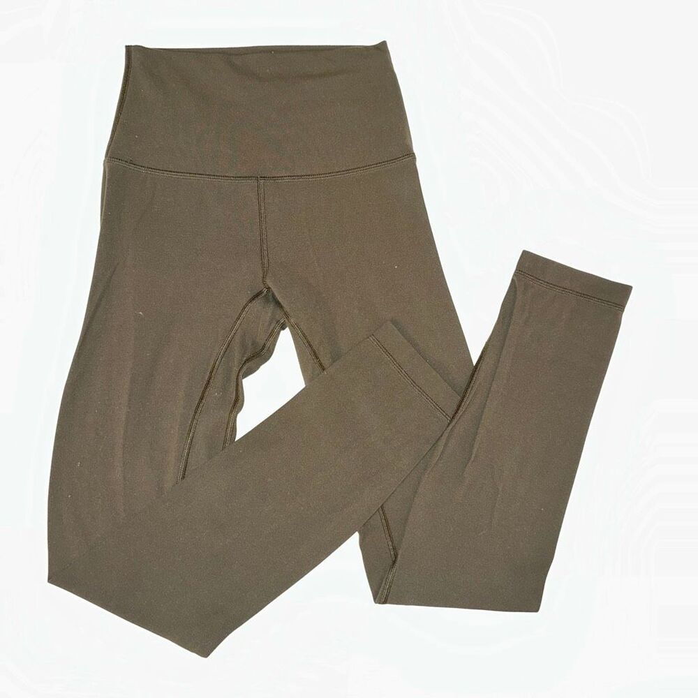Lululemon Size 2 Align Leggings II Dark Olive Green Ankle Length GUC Pilling